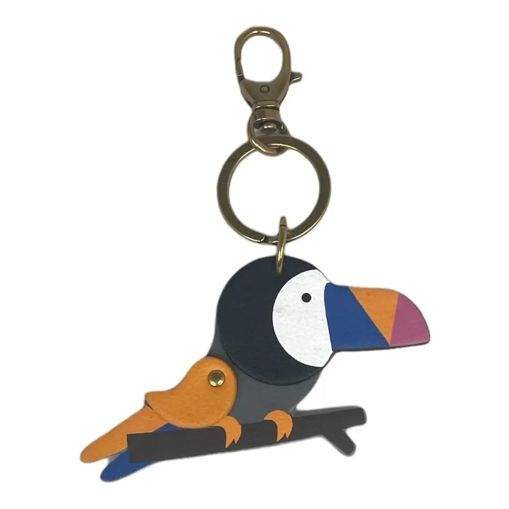 Fossil Toucan Bird Sofia Key Fob Key Chain Black Orange